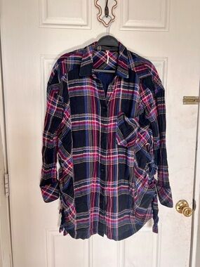 Free People | Lace Up Plaid Shirt